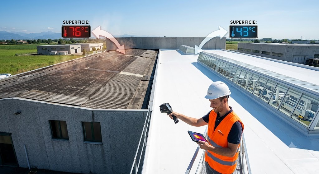 Cos'è il Cool Roof e come può abbassare di 30°C la temperatura del tuo tetto industriale